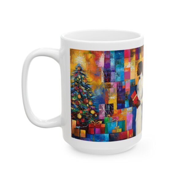 African American Christmas Mug, Black man, nostalgic, bold festive colors - Holidays Gift, Ceramic Cup, Beverage Holder, Hot Cocoa Mug, Xmas - Image 7